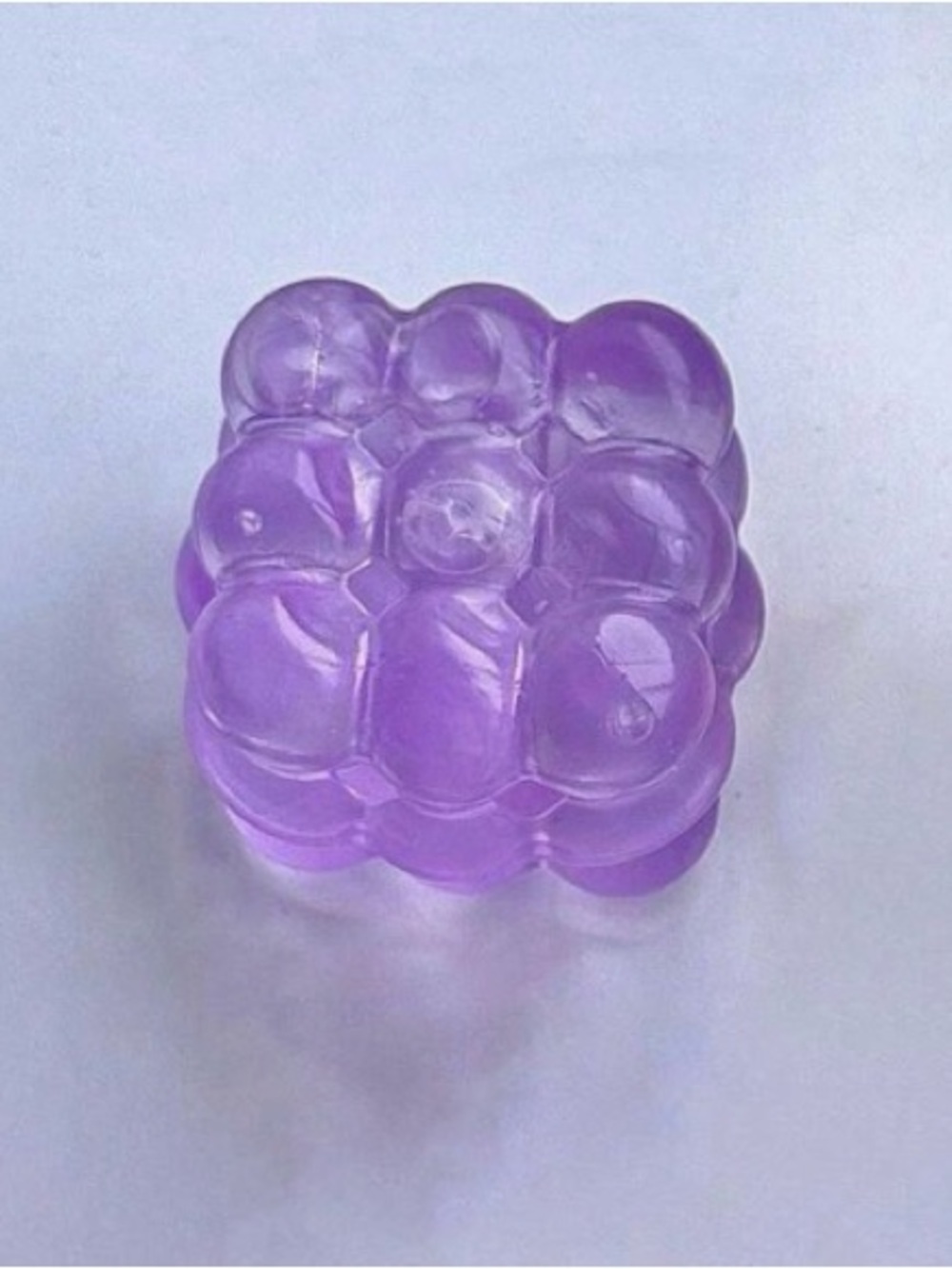 Bubble Square Squishy in Lavender Purple with Beads